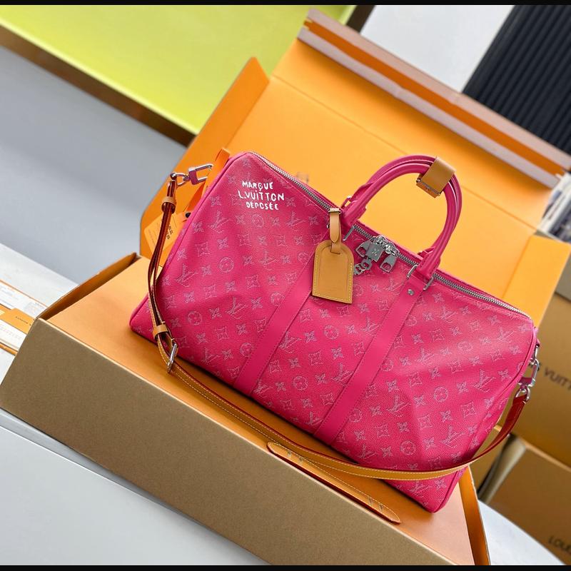 LV Keepall Bandoulière 50 M26868 · 玫紅 Heritage 複刻實拍圖 1