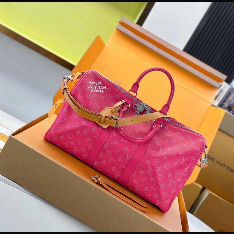 LV Keepall Bandoulière 50 M26868 · 玫紅 Heritage 複刻實拍圖 5