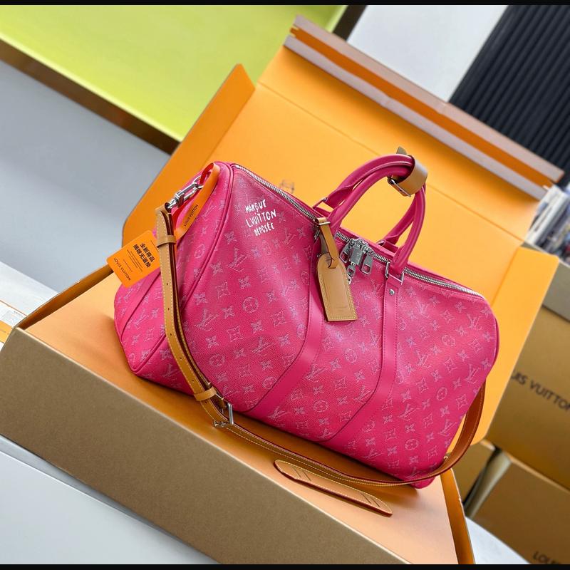 LV Keepall Bandoulière 50 M26868 · 玫紅 Heritage 複刻實拍圖 6