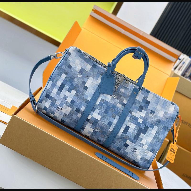 LV Keepall Bandoulière 50 N28842 · 藍灰 Heritage 複刻實拍圖 1