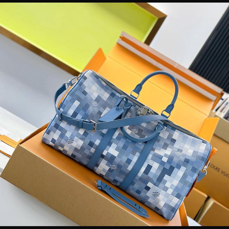 LV Keepall Bandoulière 50 N28842 · 藍灰 Heritage 複刻實拍圖 5