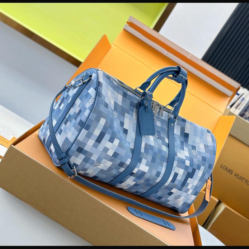 LV Keepall Bandoulière 50 N28842 · 藍灰 Heritage 複刻實拍圖 6