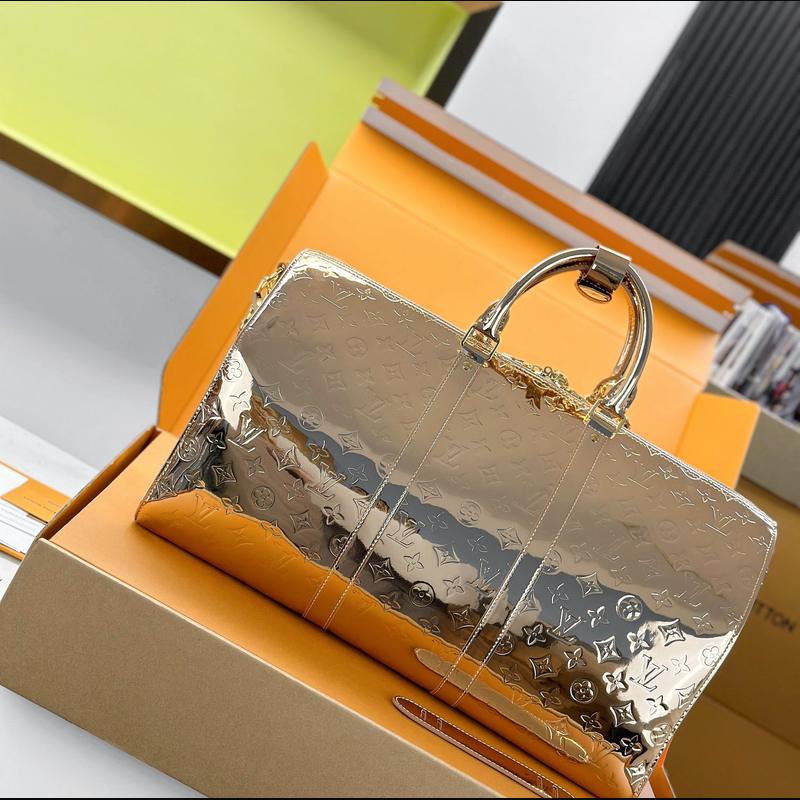 LV Keepall Bandoulière 50 M26463 · 玫瑰金鏡面 複刻實拍圖 2