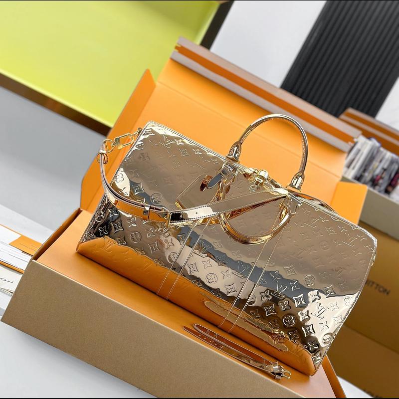LV Keepall Bandoulière 50 M26463 · 玫瑰金鏡面 複刻實拍圖 6