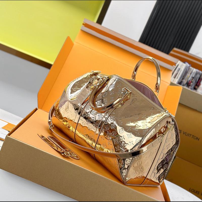 LV Keepall Bandoulière 50 M26463 · 玫瑰金鏡面 複刻實拍圖 7