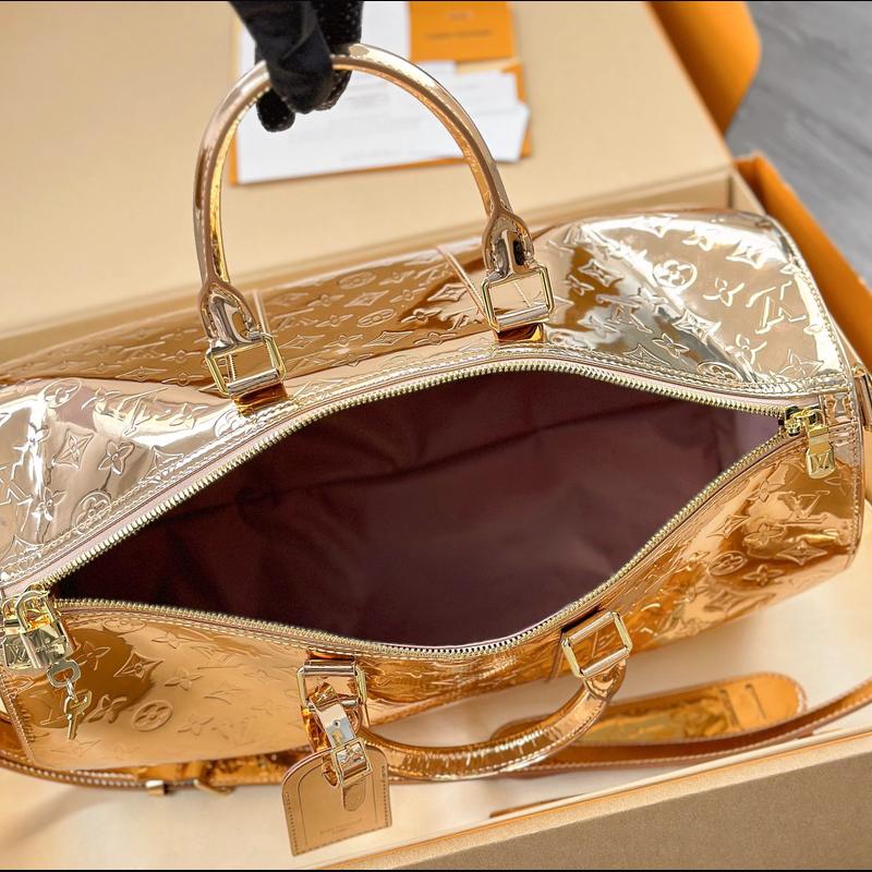 LV Keepall Bandoulière 50 M26463 · 玫瑰金鏡面 複刻實拍圖 9