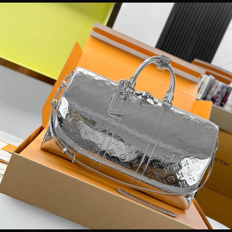 LV Keepall Bandoulière 50 M26766 · 銀色鏡面 複刻實拍圖 1