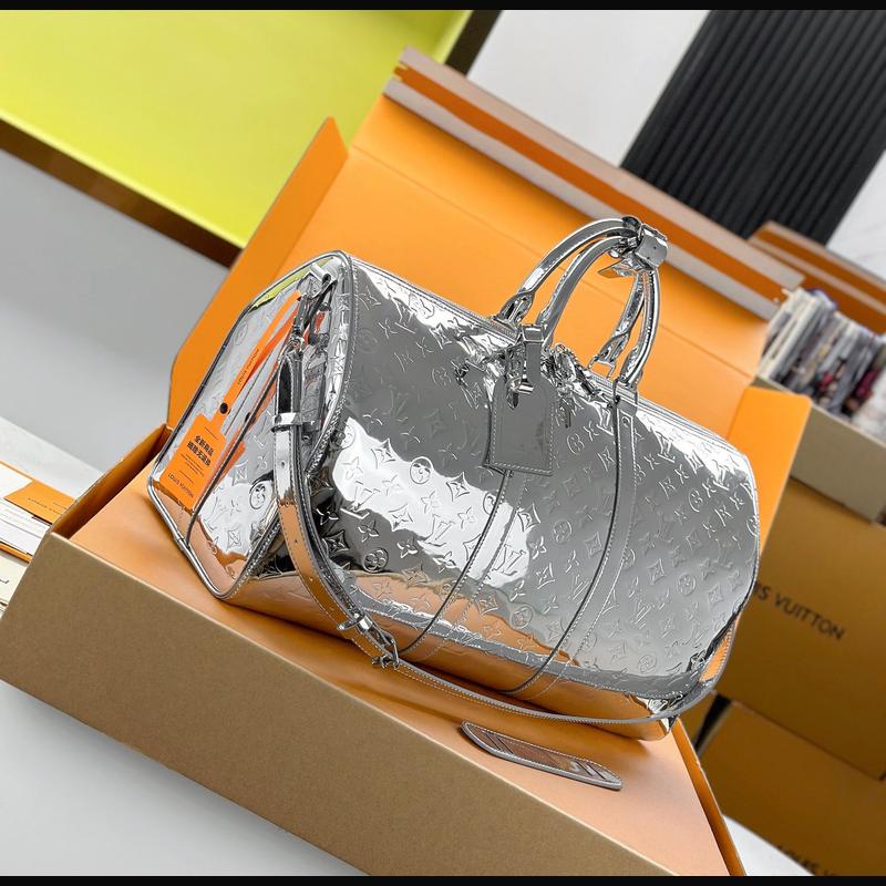 LV Keepall Bandoulière 50 M26766 · 銀色鏡面 複刻實拍圖 5