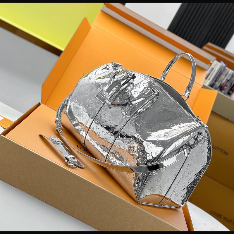 LV Keepall Bandoulière 50 M26766 · 銀色鏡面 複刻實拍圖 7