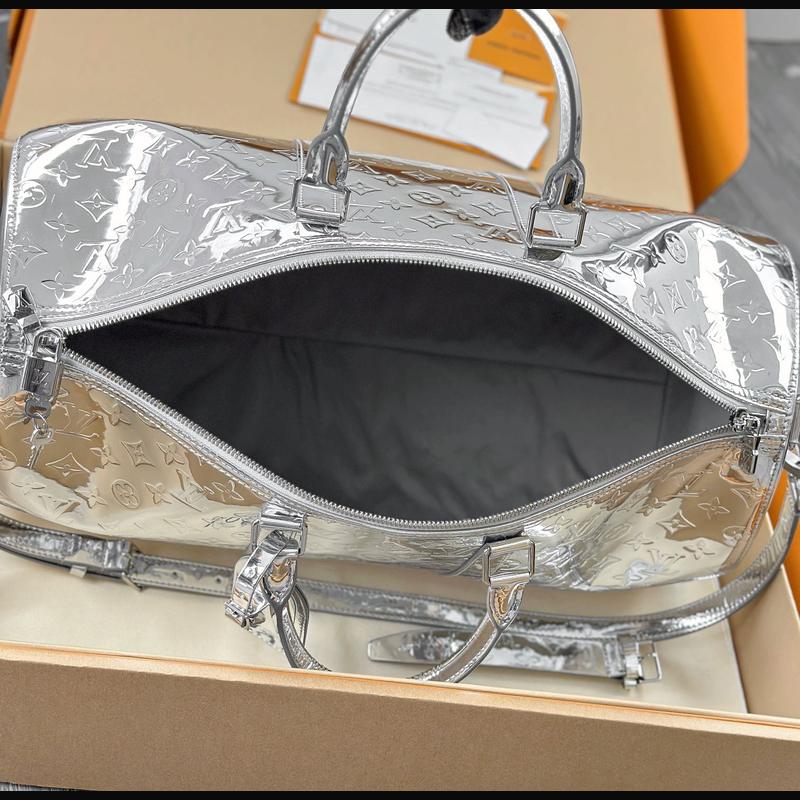 LV Keepall Bandoulière 50 M26766 · 銀色鏡面 複刻實拍圖 9