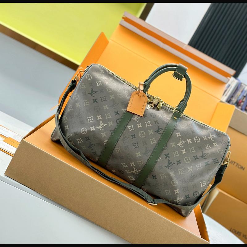 LV Keepall Bandoulière 50 鏡面 · 墨綠 複刻實拍圖 1