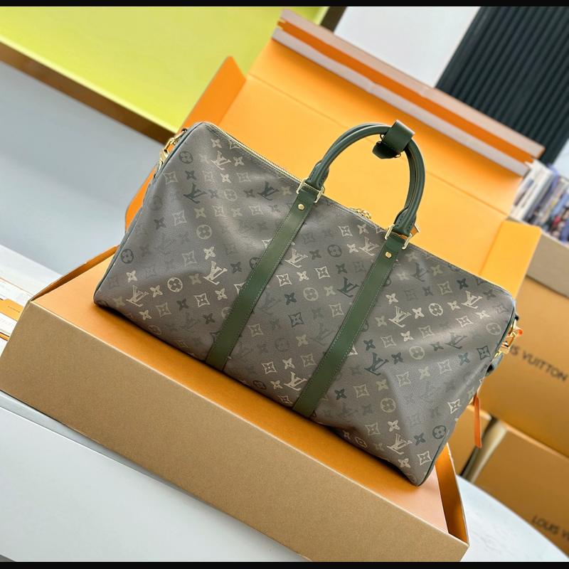 LV Keepall Bandoulière 50 鏡面 · 墨綠 複刻實拍圖 2