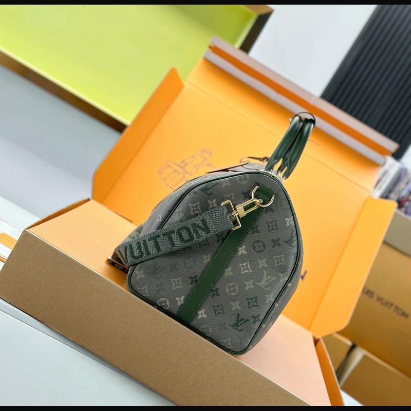 LV Keepall Bandoulière 50 鏡面 · 墨綠 複刻實拍圖 3
