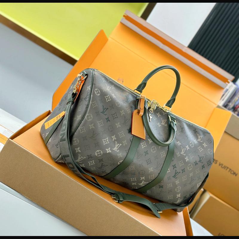 LV Keepall Bandoulière 50 鏡面 · 墨綠 複刻實拍圖 8