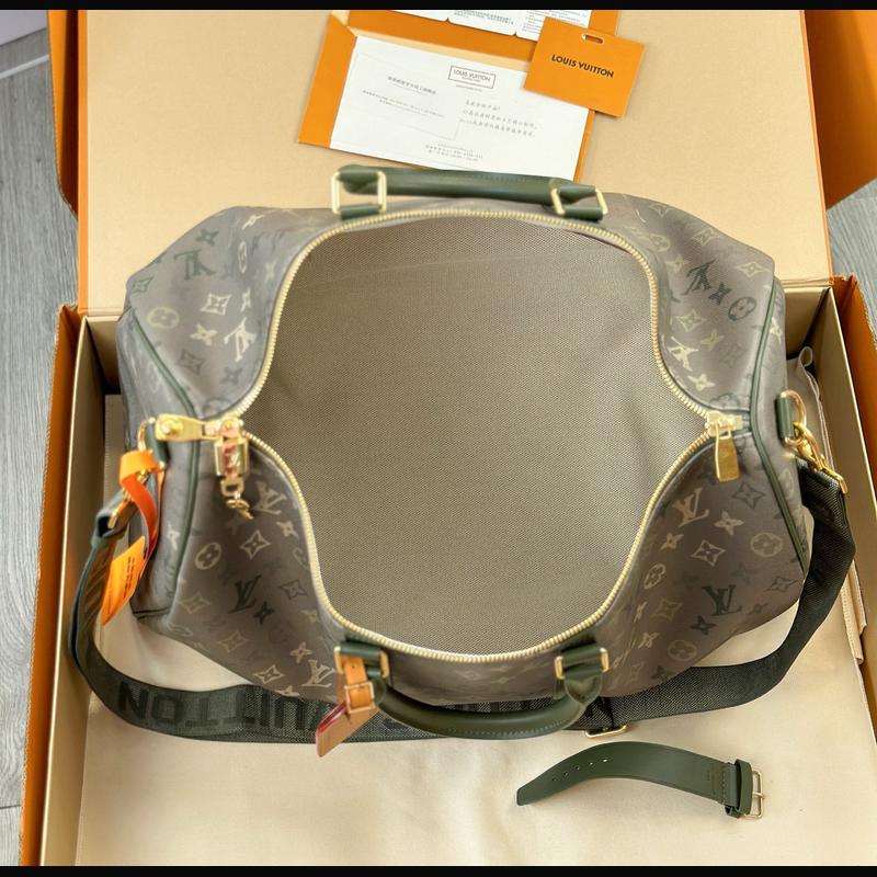 LV Keepall Bandoulière 50 鏡面 · 墨綠 複刻實拍圖 9