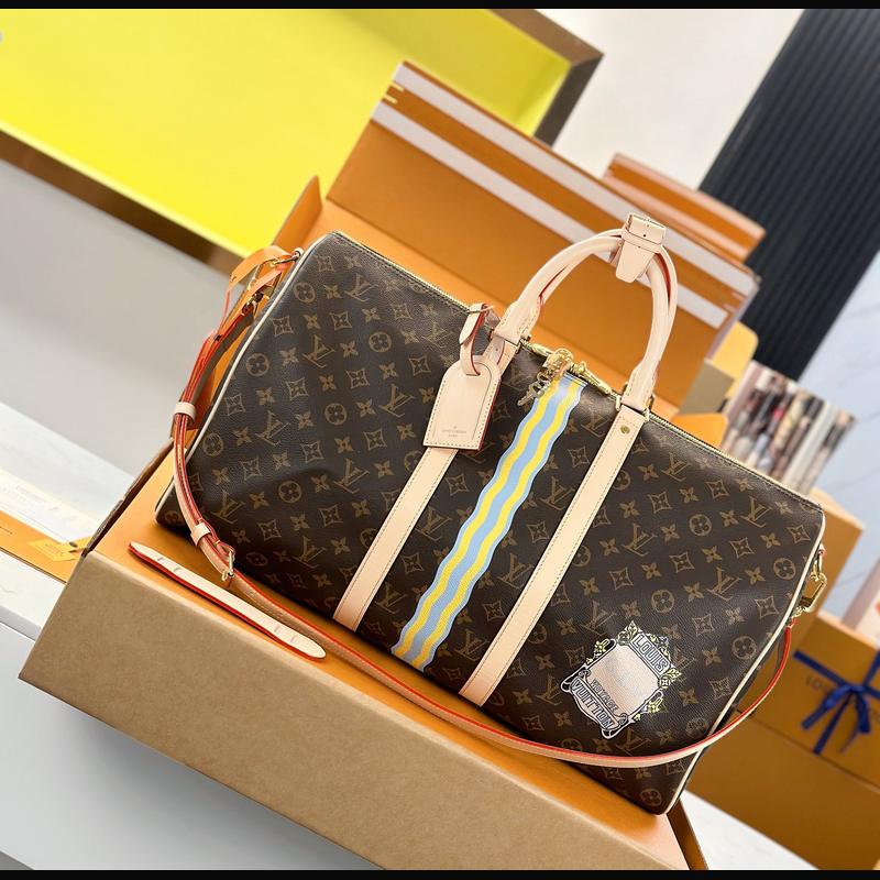 LV Keepall Bandoulière 50 M01945 · 絲印深棕 複刻實拍圖 1