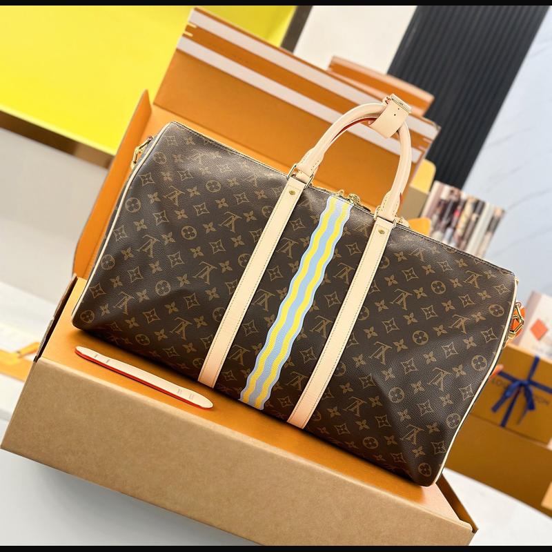 LV Keepall Bandoulière 50 M01945 · 絲印深棕 複刻實拍圖 2