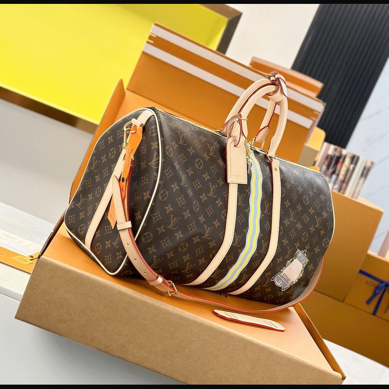 LV Keepall Bandoulière 50 M01945 · 絲印深棕 複刻實拍圖 6