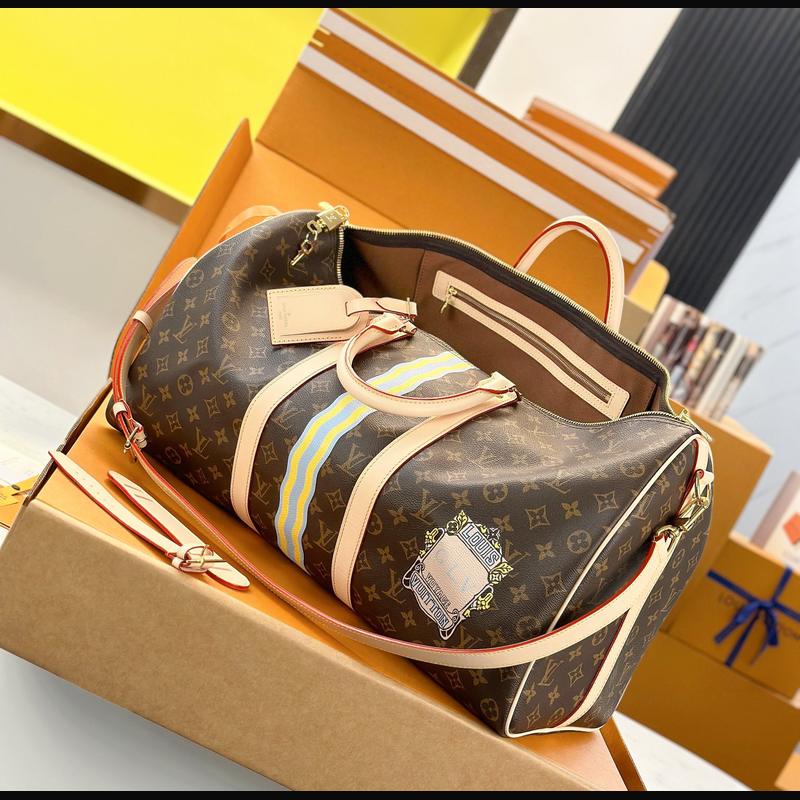 LV Keepall Bandoulière 50 M01945 · 絲印深棕 複刻實拍圖 8