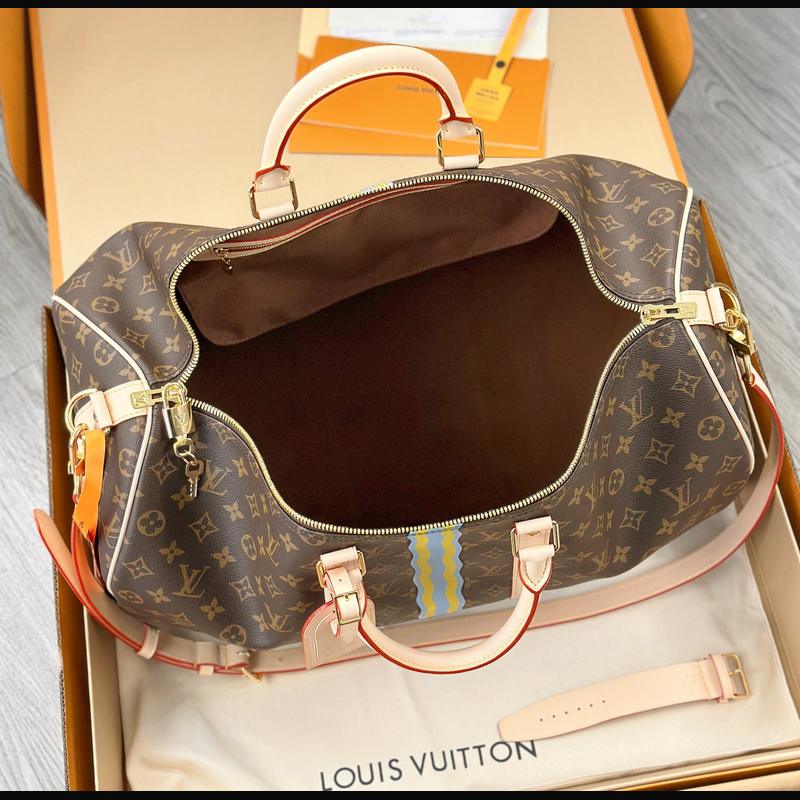 LV Keepall Bandoulière 50 M01945 · 絲印深棕 複刻實拍圖 9