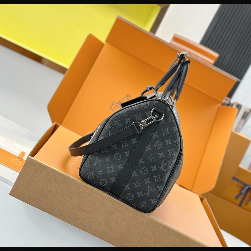 LV Keepall Bandoulière 50 絲印 · 黑 複刻實拍圖 3
