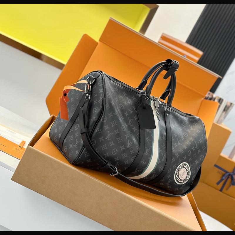 LV Keepall Bandoulière 50 絲印 · 黑 複刻實拍圖 5