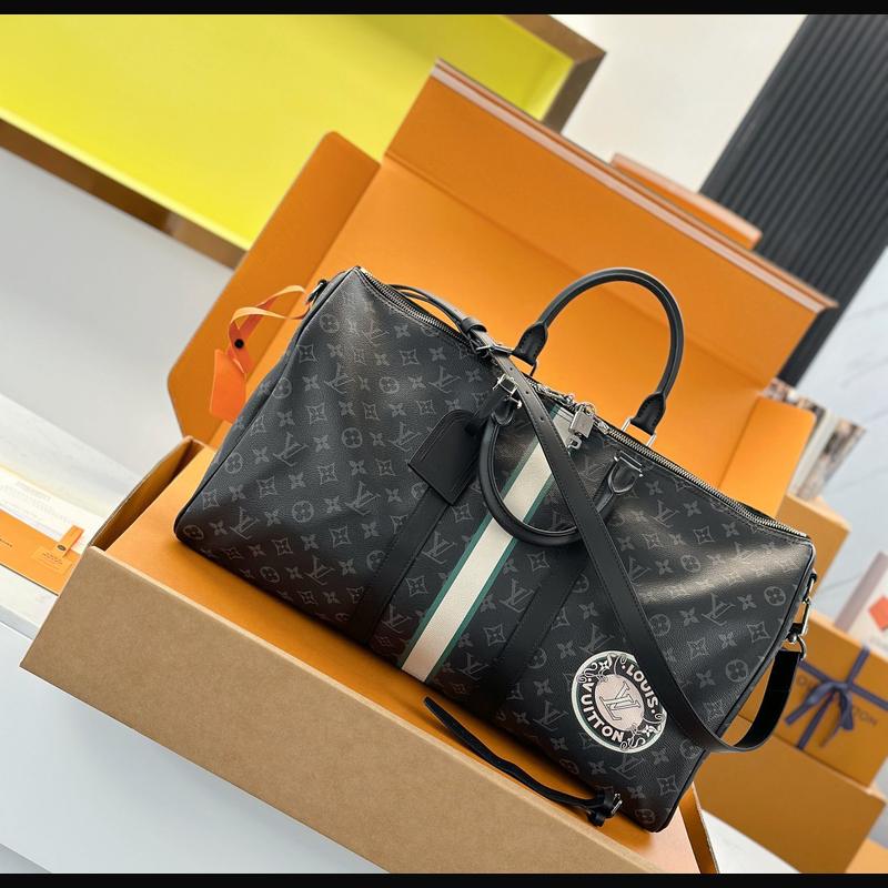 LV Keepall Bandoulière 50 絲印 · 黑 複刻實拍圖 6