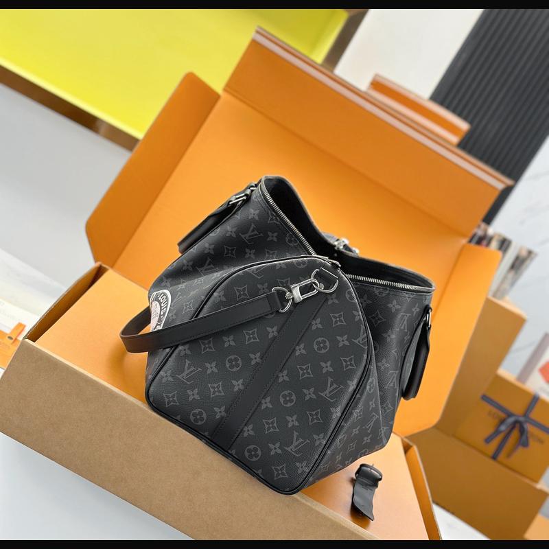 LV Keepall Bandoulière 50 絲印 · 黑 複刻實拍圖 7