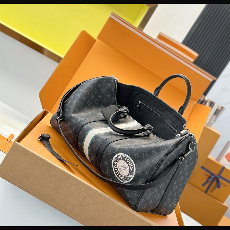 LV Keepall Bandoulière 50 絲印 · 黑 複刻實拍圖 8