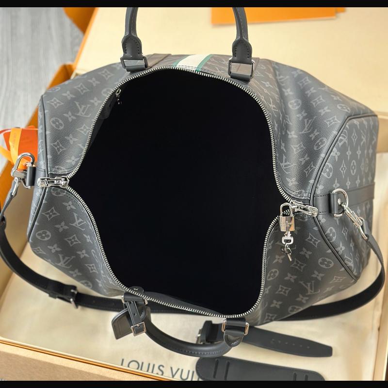 LV Keepall Bandoulière 50 絲印 · 黑 複刻實拍圖 9