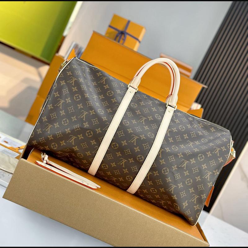 LV Keepall Bandoulière 55 M41418 · 老花原色皮 複刻實拍圖 2