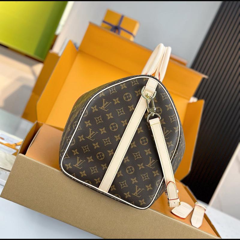LV Keepall Bandoulière 55 M41418 · 老花原色皮 複刻實拍圖 3