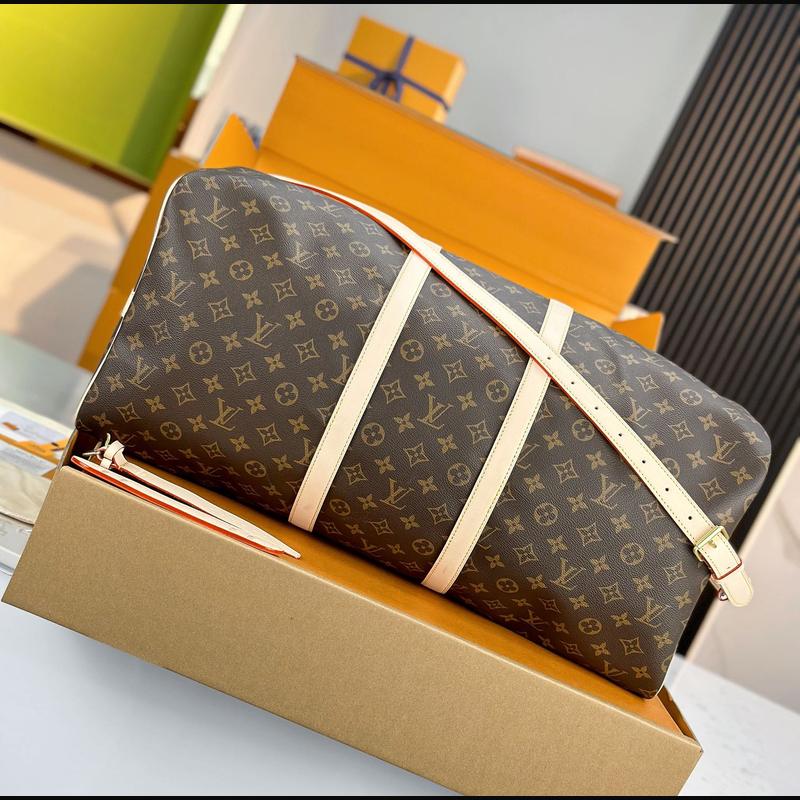 LV Keepall Bandoulière 55 M41418 · 老花原色皮 複刻實拍圖 4