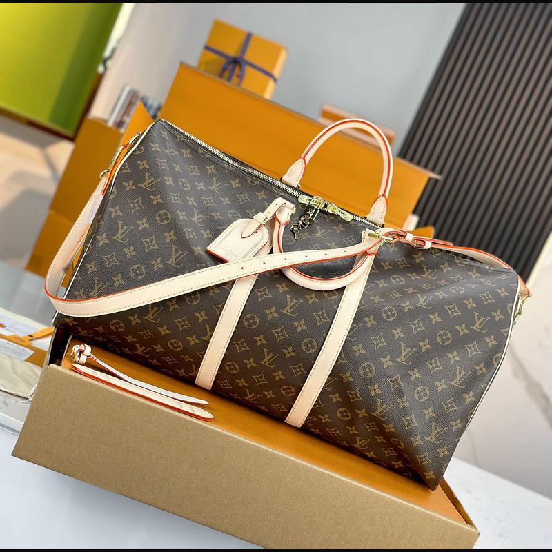 LV Keepall Bandoulière 55 M41418 · 老花原色皮 複刻實拍圖 5