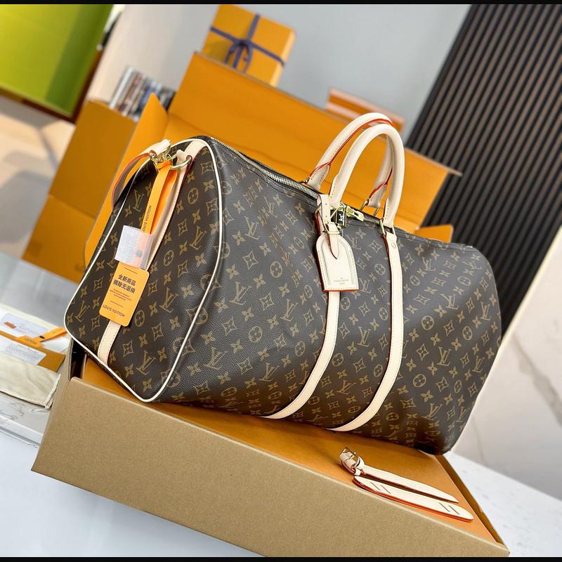 LV Keepall Bandoulière 55 M41418 · 老花原色皮 複刻實拍圖 6