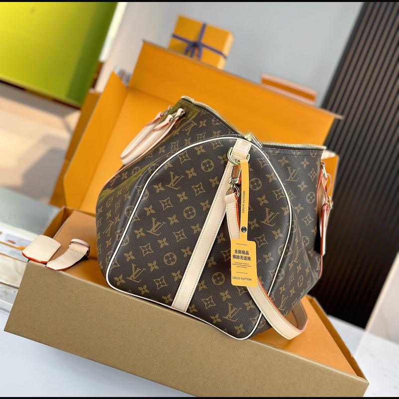 LV Keepall Bandoulière 55 M41418 · 老花原色皮 複刻實拍圖 8