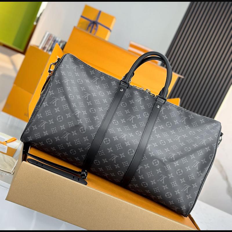 LV Keepall Bandoulière 55 M40569 · 黑花 Eclipse 複刻實拍圖 2