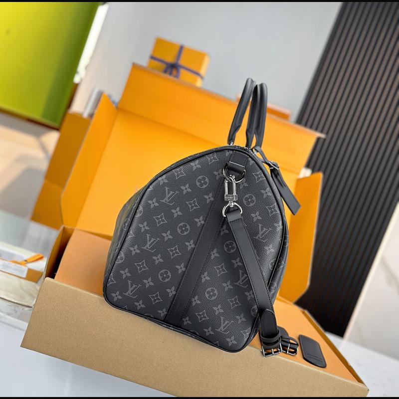 LV Keepall Bandoulière 55 M40569 · 黑花 Eclipse 複刻實拍圖 3