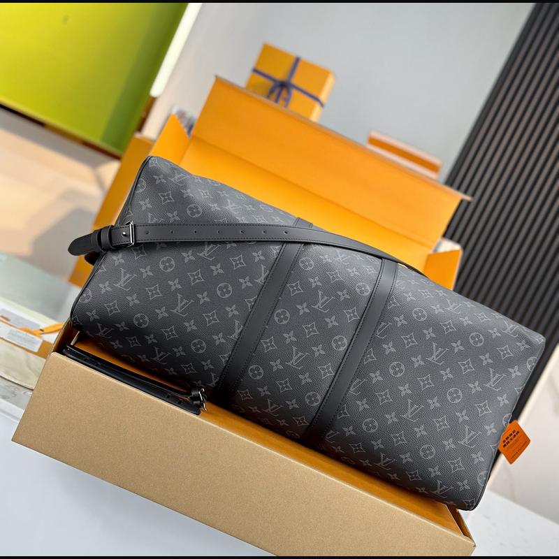 LV Keepall Bandoulière 55 M40569 · 黑花 Eclipse 複刻實拍圖 4
