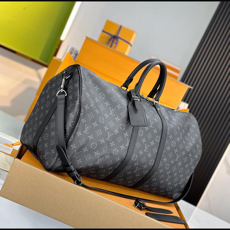 LV Keepall Bandoulière 55 M40569 · 黑花 Eclipse 複刻實拍圖 6