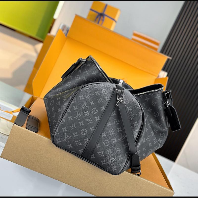 LV Keepall Bandoulière 55 M40569 · 黑花 Eclipse 複刻實拍圖 7
