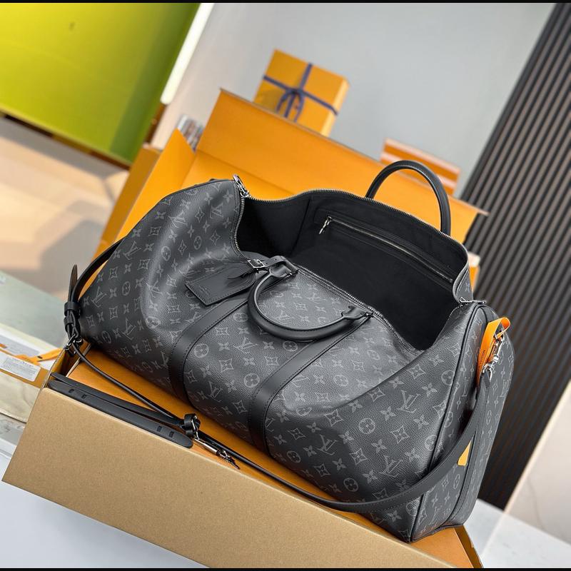 LV Keepall Bandoulière 55 M40569 · 黑花 Eclipse 複刻實拍圖 8