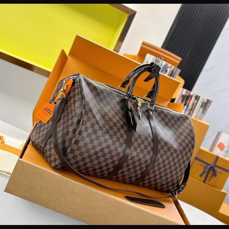 LV Keepall Bandoulière 55 N41418 · 啡格老花 複刻實拍圖 6