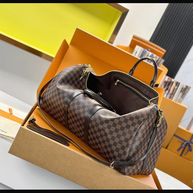 LV Keepall Bandoulière 55 N41418 · 啡格老花 複刻實拍圖 8