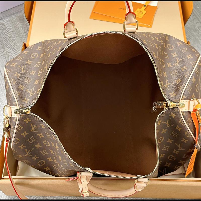 LV Keepall Bandoulière 55 M01943 · 絲印老花彩條 複刻實拍圖 9