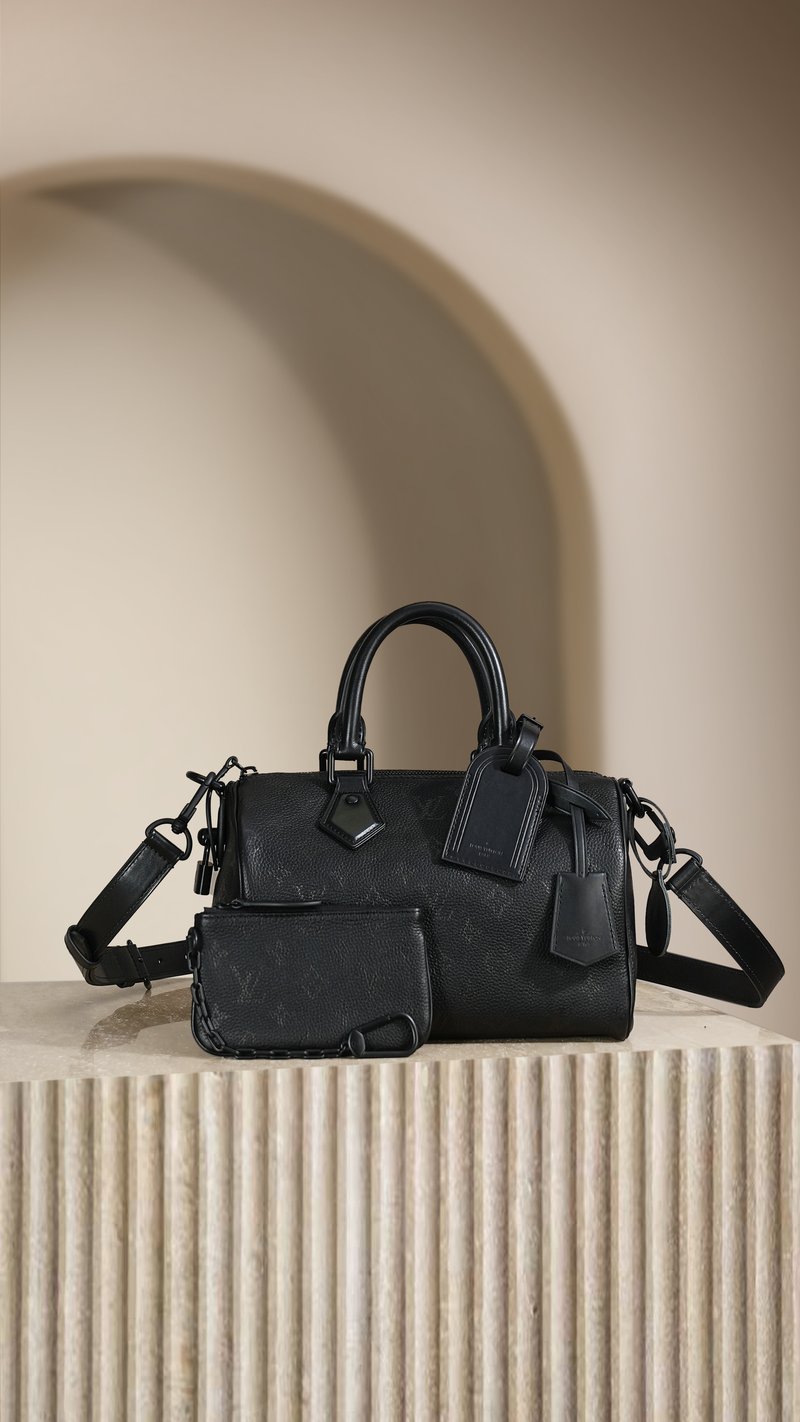 LV Speedy P9 Bandoulière 25 Ultra Black 全黑配色（複刻）實拍